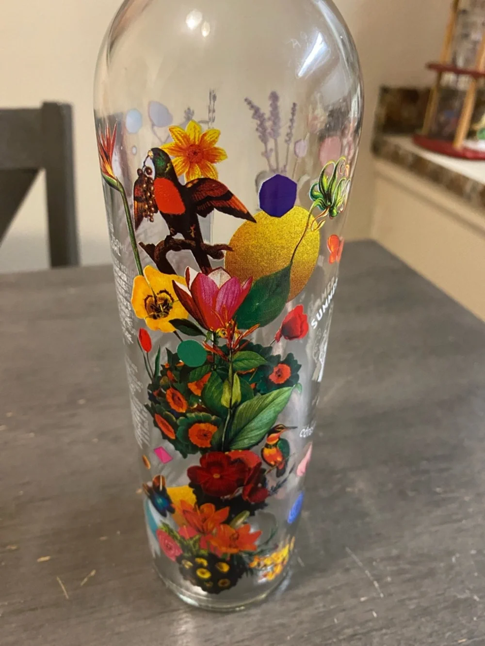 Floral Decorative Glass Bottle